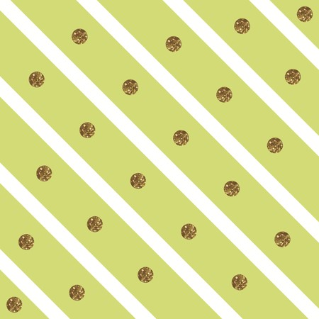 Sparkly Glam Golden Circles on a Diagonal Striped Patternのイラスト素材