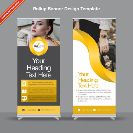 Rollup Banner with modern abstract shapes will take care of all your indoor and outdoor advertising needs or displaying promotional information.のイラスト素材