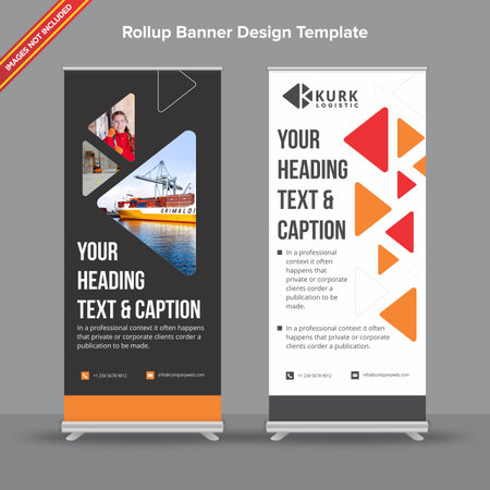 Dark grey and white Geometrical Rollup Bannerのイラスト素材