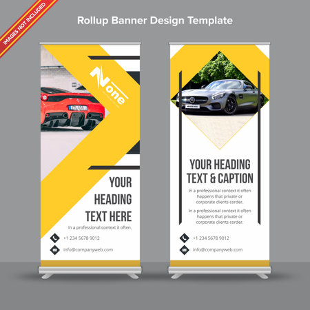 Rollup Banner with modern abstract shapes will take care of all your indoor and outdoor advertising needs or displaying promotional information.のイラスト素材