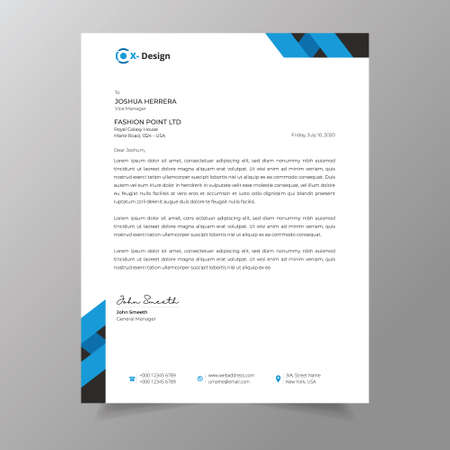 Modern business stationery, Professional creative letterheadのイラスト素材