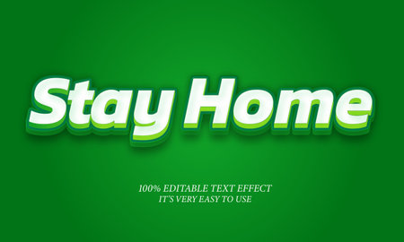 Stay Home editable stylish text effect, Realistic 3d blood text effect