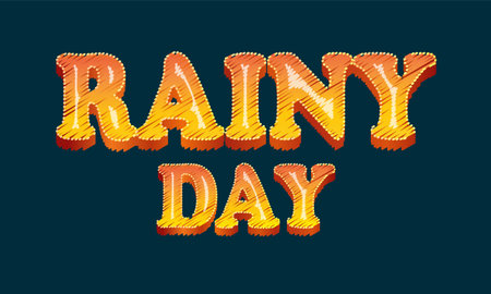 Rainy Day editable stylish text effect, Realistic 3d blood text effect