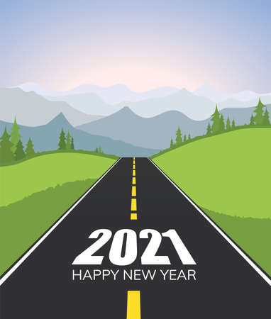 Editable text effect, happy new year 2021 style illustrationsのイラスト素材