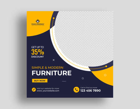 Exclusive furniture sale social media post bannerのイラスト素材
