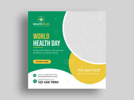 World health day social media post and web banner templateのイラスト素材
