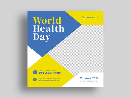 World health day social media post and web banner templateのイラスト素材
