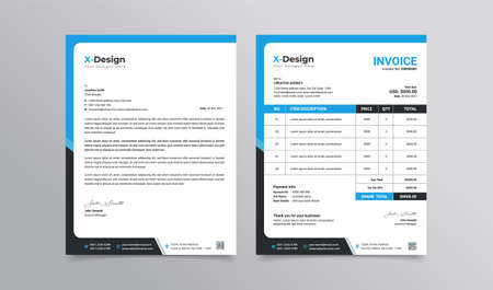 corporate business branding identity letterhead and invoice templateのイラスト素材