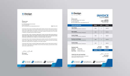 corporate business branding identity letterhead and invoice templateのイラスト素材