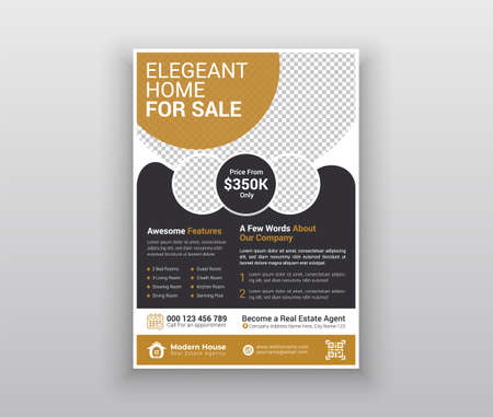 Real estate Business Flayer, poster, brochure cover design layout templateのイラスト素材