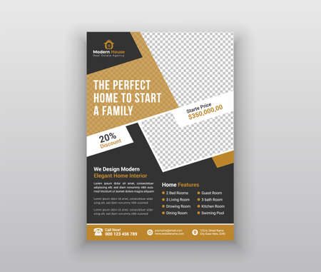 Real estate Business Flayer, poster, brochure cover design layout templateのイラスト素材