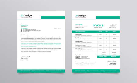 Corporate business branding identity letterhead and invoice templateのイラスト素材