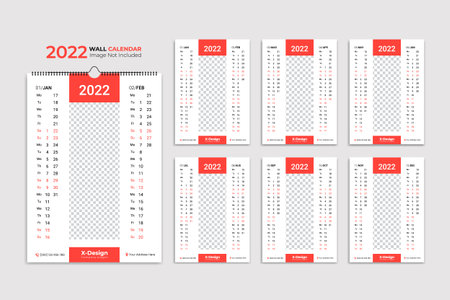 Wall calendar 2021. Yearly planner with all months. School and company schedule.のイラスト素材