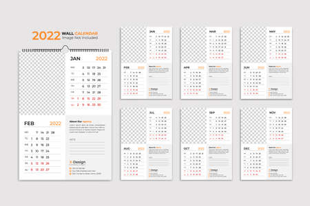 Wall calendar 2021. Yearly planner with all months. School and company schedule.のイラスト素材