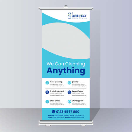 Cleaning Services Signage Roll Up Templateのイラスト素材