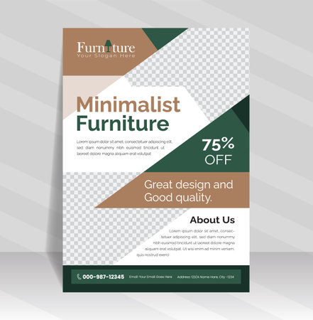 Furniture Sale Flyer Layout, Furniture or Interior Flyers Templateのイラスト素材