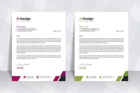 corporate stationery template, Letterhead design template, Minimal and modern branding stylish letterheadのイラスト素材