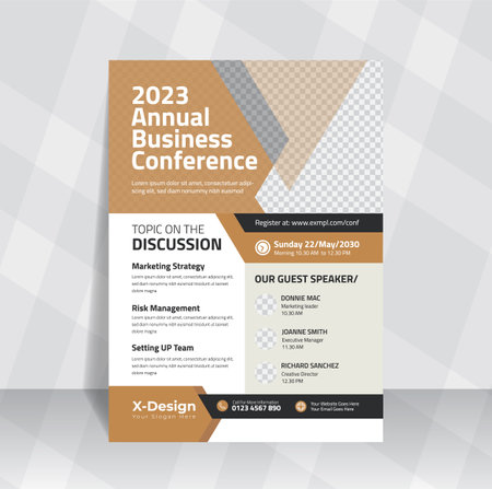 Online webinar flyer leaflet design. Conference flyer poster design.のイラスト素材