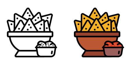 Illustration Vector Graphic of nachos mexican food, food appetizer snack iconのイラスト素材