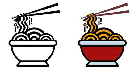 Illustration Vector Graphic of noodles asian food, food bowl, spaghetti pasta iconのイラスト素材