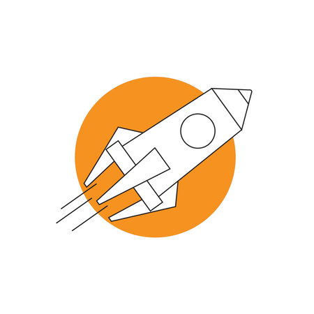 Rocket icon, symbol. Flat design of rocketのイラスト素材