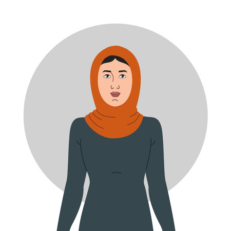 Portrait of a young Indian Muslim girl in traditional dress | Muslim woman in hijab |beautiful Muslim religion woman | Islamic Women in Hijab Styleのイラスト素材