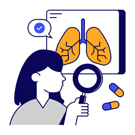 Premium download icon of lungs analysisのイラスト素材