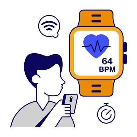 Trendy vector design of fitness trackerのイラスト素材
