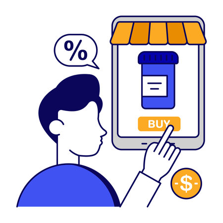 Modern design icon of mobile pharmacyのイラスト素材