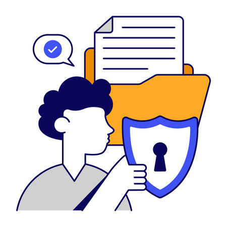 Premium download icon of folder securityのイラスト素材