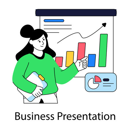 A unique design illustration of business presentationのイラスト素材