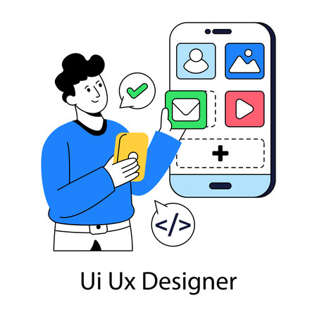Vector design of Ui ux designerのイラスト素材