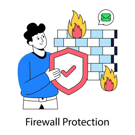 An editable design illustration of firewall securityのイラスト素材