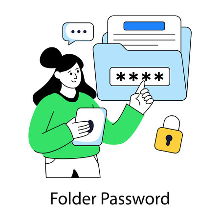 Premium download illustration of folder passwordのイラスト素材