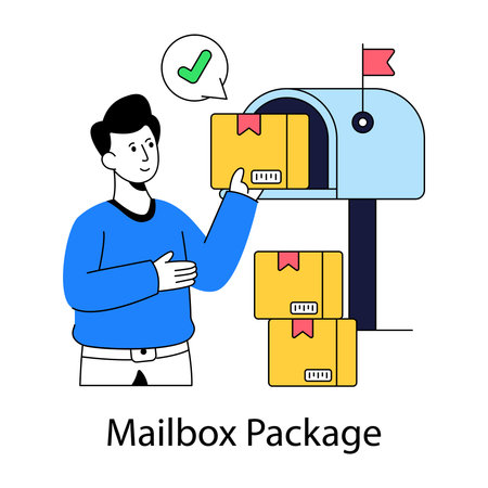 Modern design illustration of parcel letterboxのイラスト素材