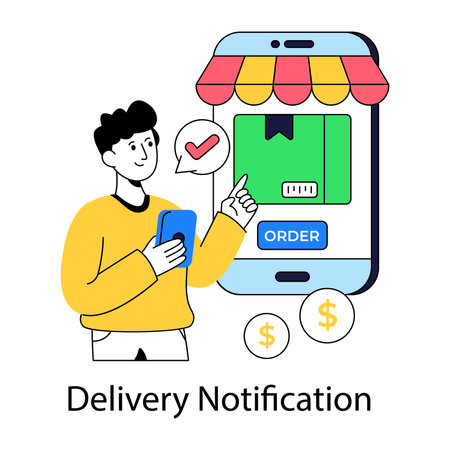 A beautiful design illustration of order notificationのイラスト素材