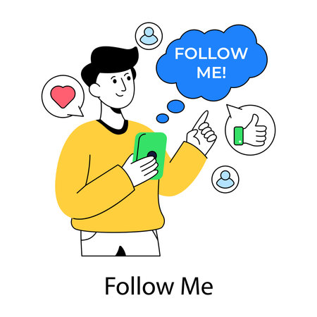 Creative design illustration of follow meのイラスト素材