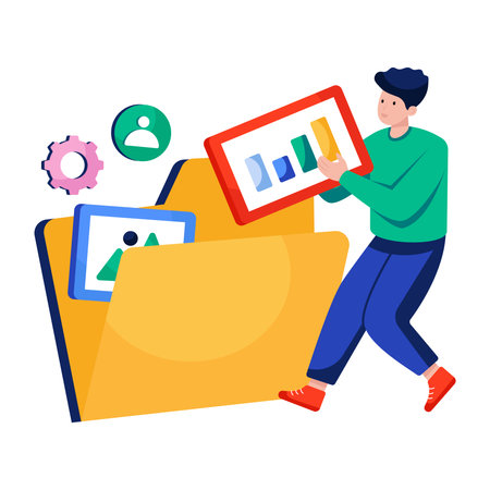 A beautiful design illustration of data folderのイラスト素材