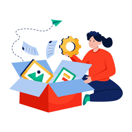 Vector design of media box available for instant downloadのイラスト素材