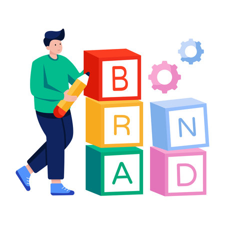 Brand management illustration, flat designのイラスト素材