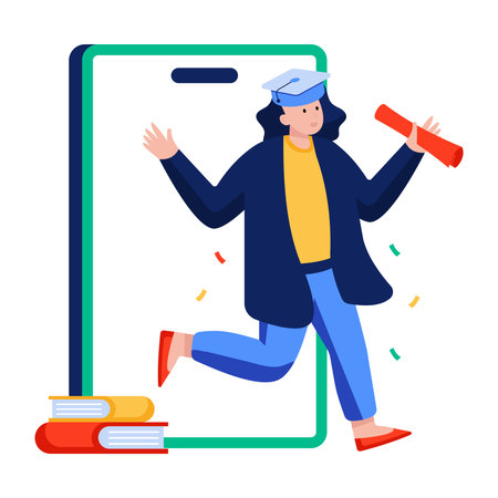 Modern design illustration of graduateのイラスト素材