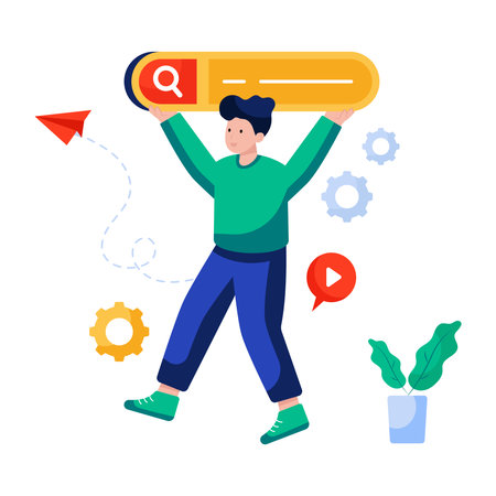 Flat design illustration of search box vectorのイラスト素材