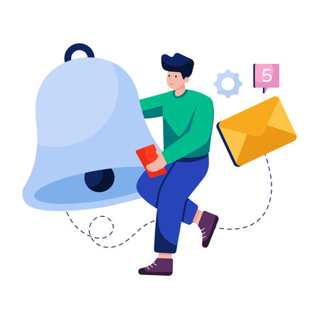 A unique design illustration of mail notificationのイラスト素材