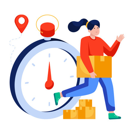 Perfect design illustration of delivery timeのイラスト素材