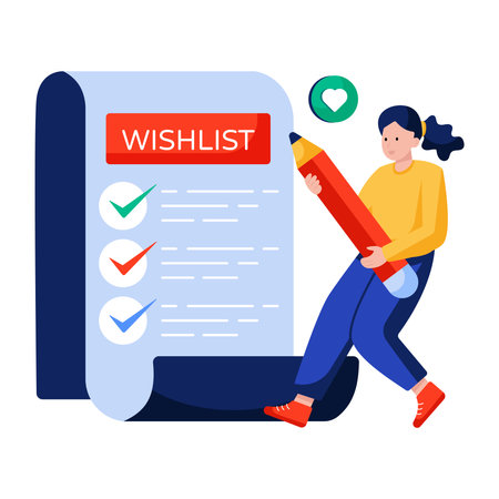 Perfect design illustration of wishlistのイラスト素材