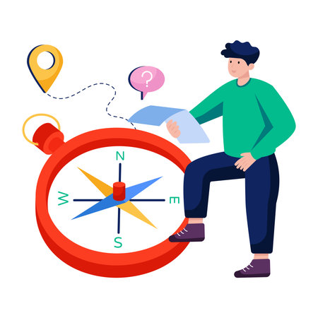 Modern design illustration of compassのイラスト素材