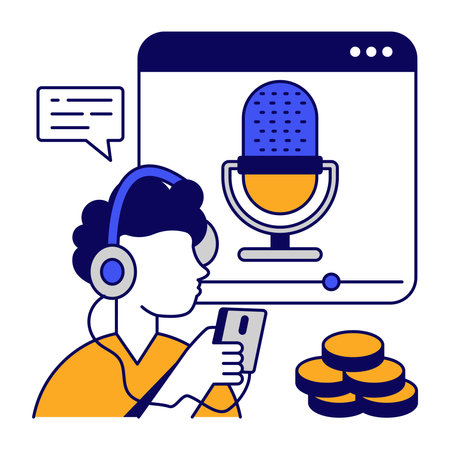 Trendy design icon of listening voice messageのイラスト素材