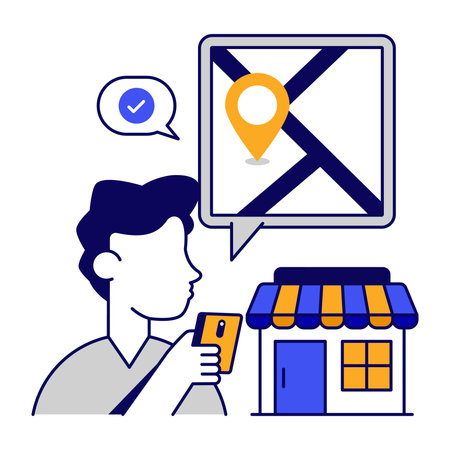 A flat design icon of shop locationのイラスト素材