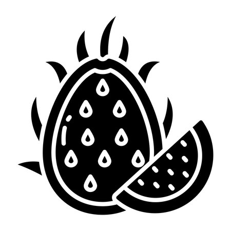 Yummy icon of pitaya fruit, solid designのイラスト素材