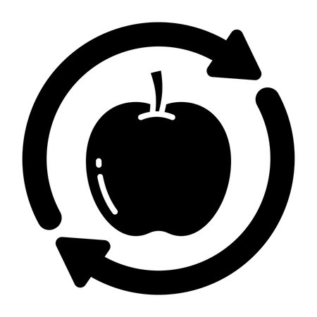 A solid design icon of appleのイラスト素材